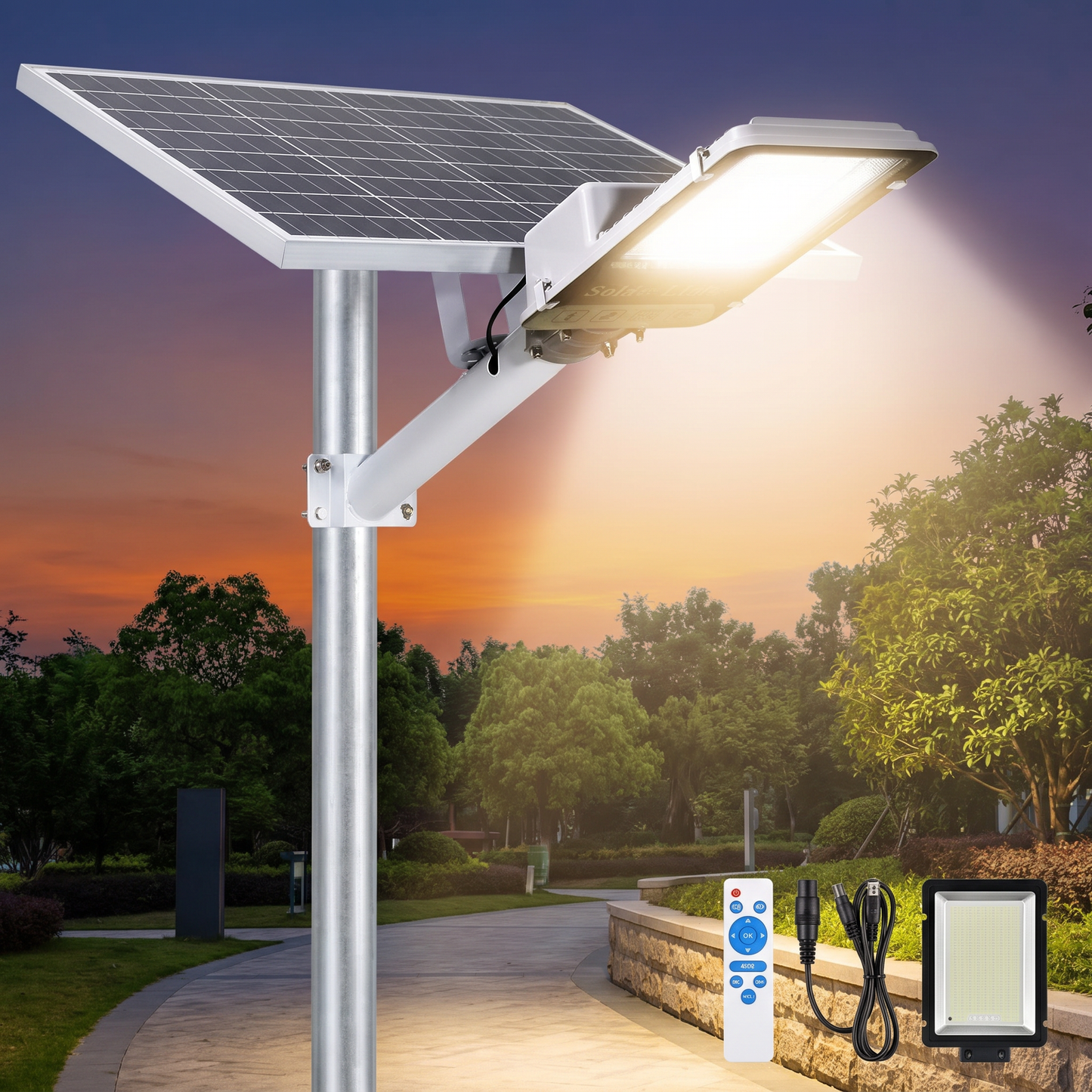 Solarna LED Luč za Dvorišče – Močna, Brez Kablov, Vodoodporna (IP65)